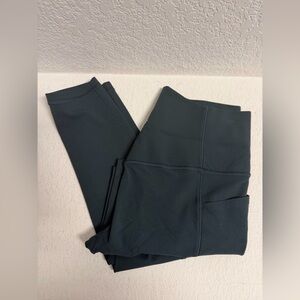 Athleta Deep Forrest Green Salutation Stash Tights SM